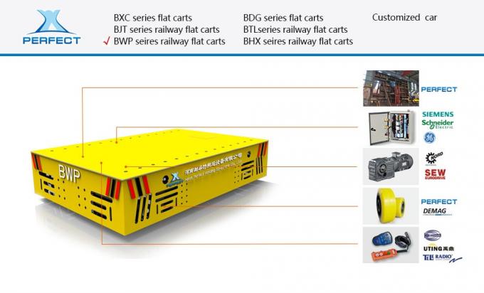 batteriebetriebene Plattform 10-Tonnen-freier Drehentransport-Flachbettwagen für Werkstatt Straddlefördermaschine