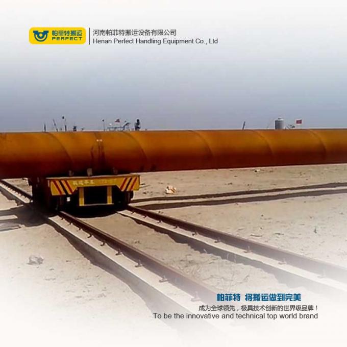 9-Tonnen-Kabeltrommelenergieübergangsflacher Wagen auf Schiene motorisierte Übergangslaufkatze für die Maschinenteilbehandlung